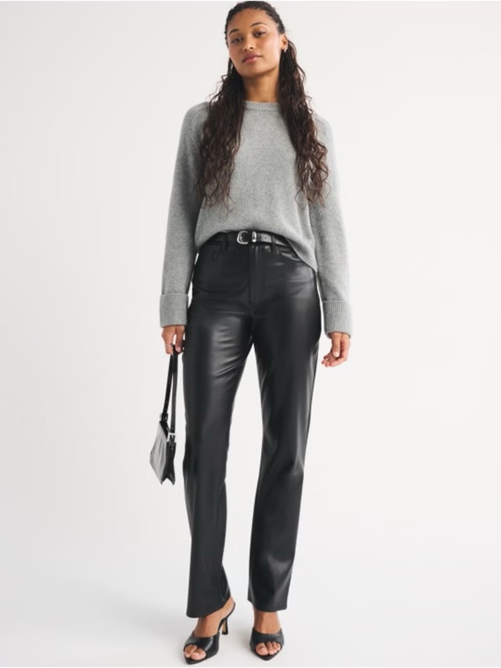Abercrombie & Fitch The 90s Straight Ultra High Rise Faux Leather Pants